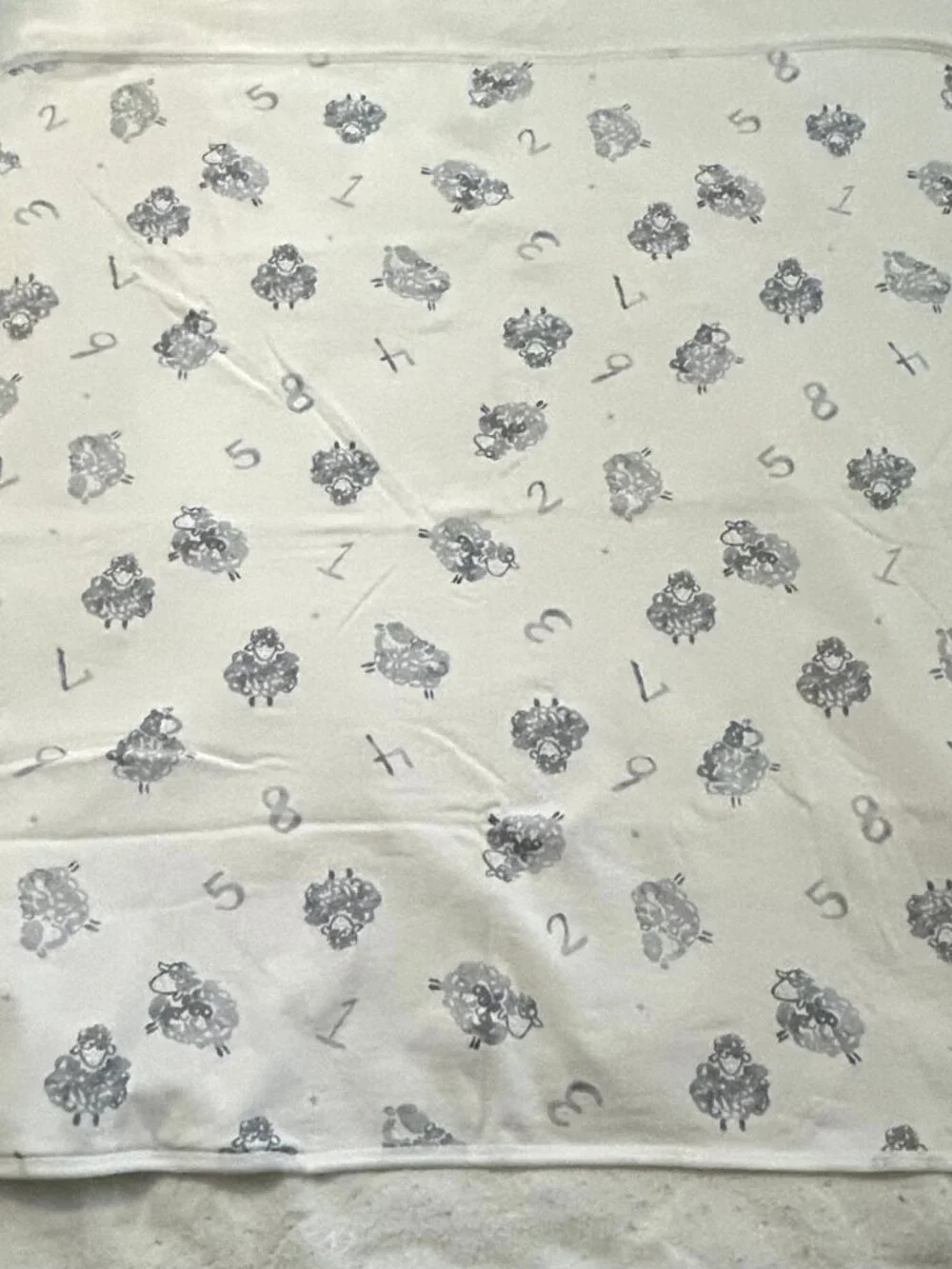 Burt's Bees Baby Swaddle Blanket Counting Sheep Gray - Like New!